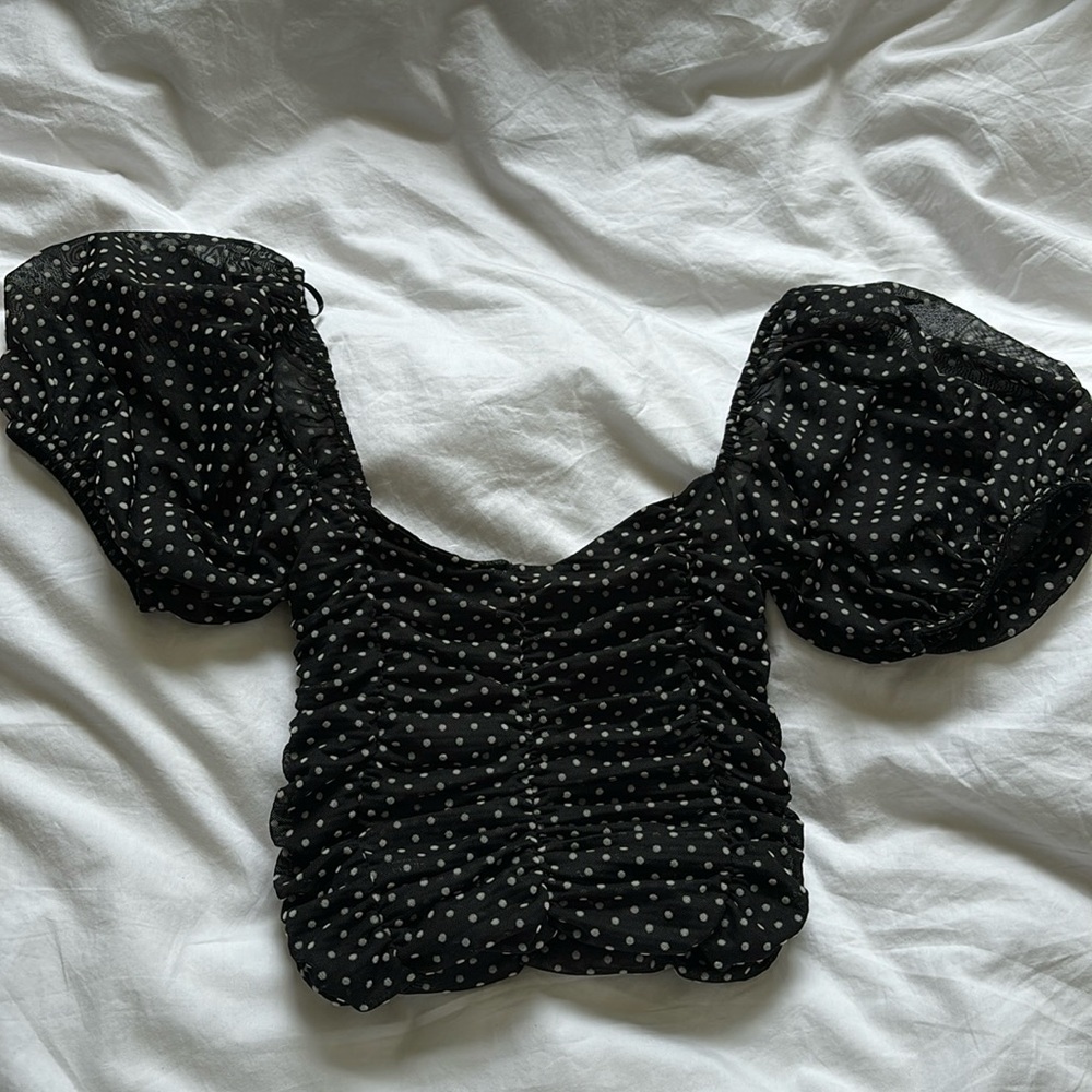 Pull and bear polka dot crop top